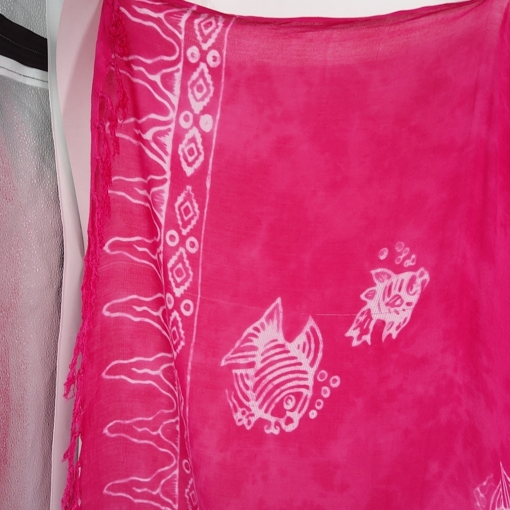 IG SPORT TROPICAL FISH PINK SARONG - Picture 2 of 6